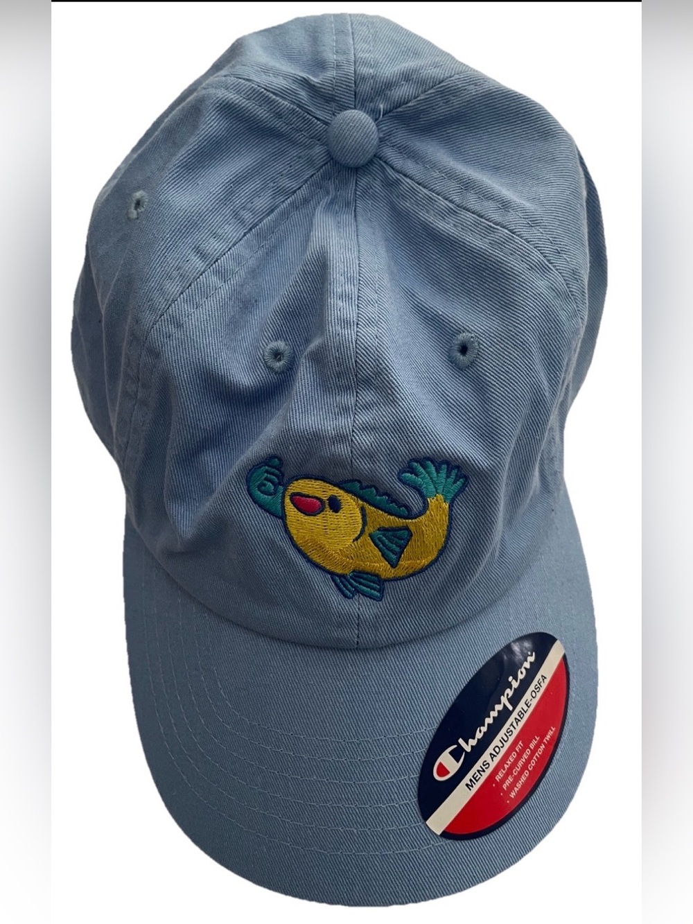 CHAMPION Embroidered Fish COTTON Dad Style BASEBALL CAP Hat O/S NWT
